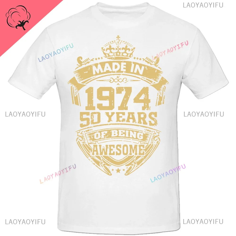 Father's Day Dad Street clothing short sleeve T-shirt comically manufactured in 1974 50 became an amazing short sleeve top