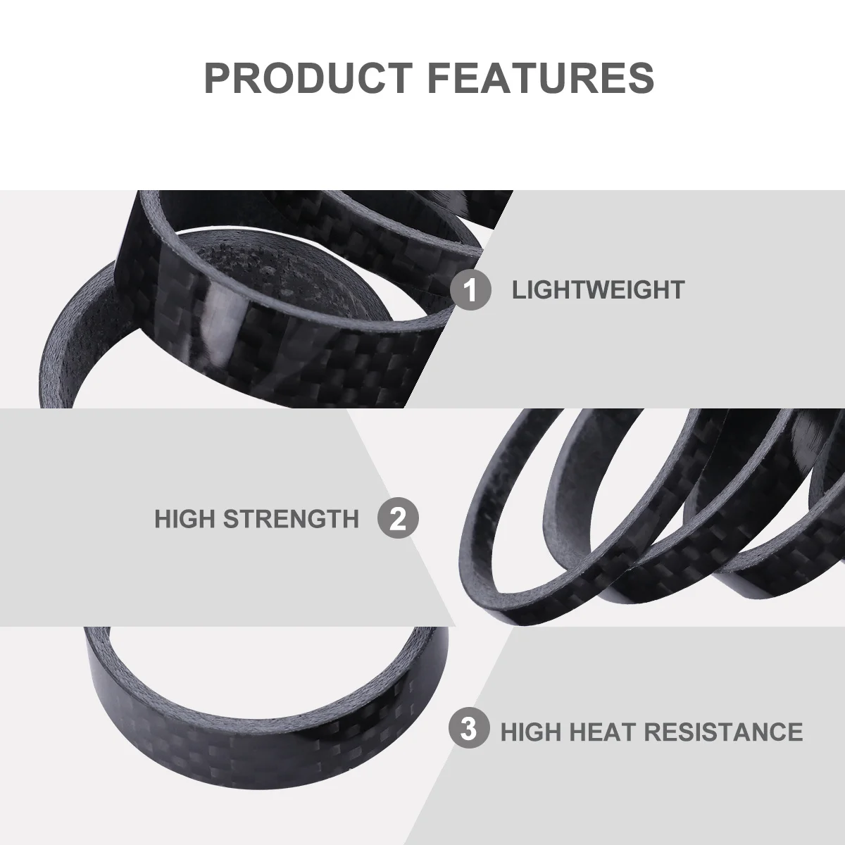 

Bike Headset Spacers Carbon Fiber 3 5 10 15 20mm Inside Diameter 29mm Lightweight Set Bike Headset Fork Spacers