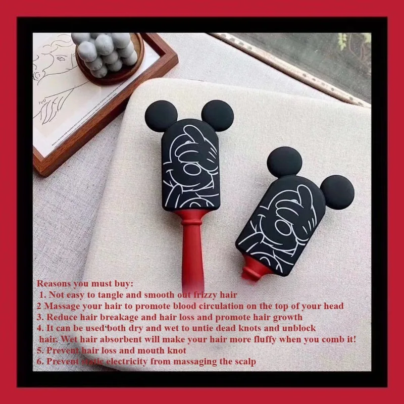 Mickey Air Bag Anti-static Comb Plastic Massage Anti-static Hair Brush Practical Care SPA Head Massager Home Curly Hair Comb