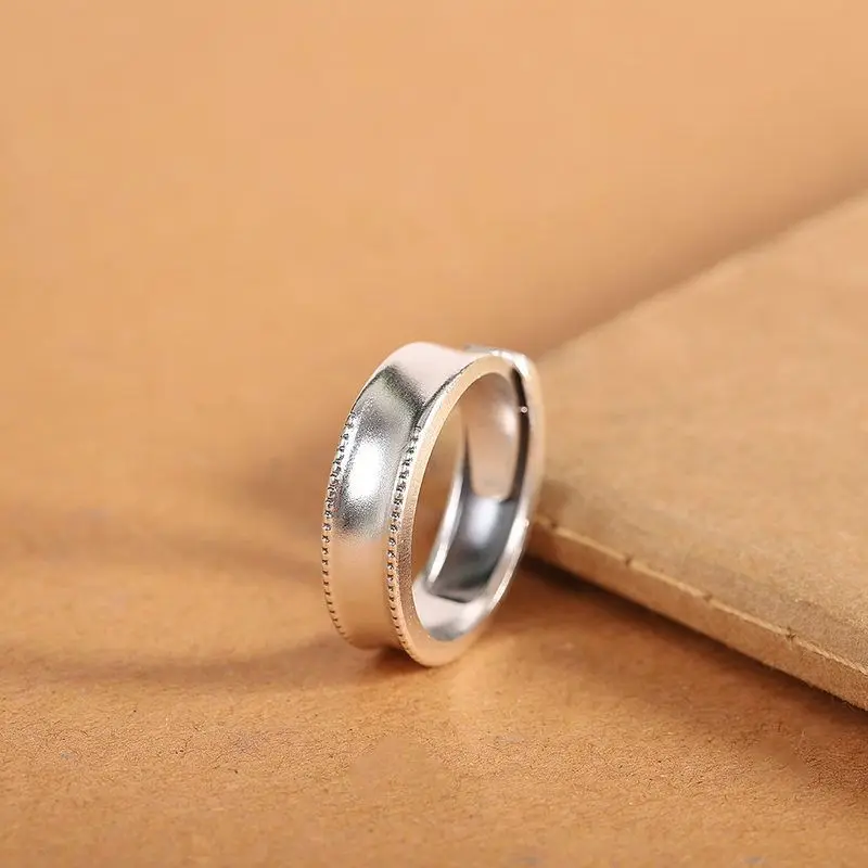 Couple's Simple Fashion Silver Ring Stackable Open Design Minimalist Cold Style Unisex Silver Jewelry Accessory