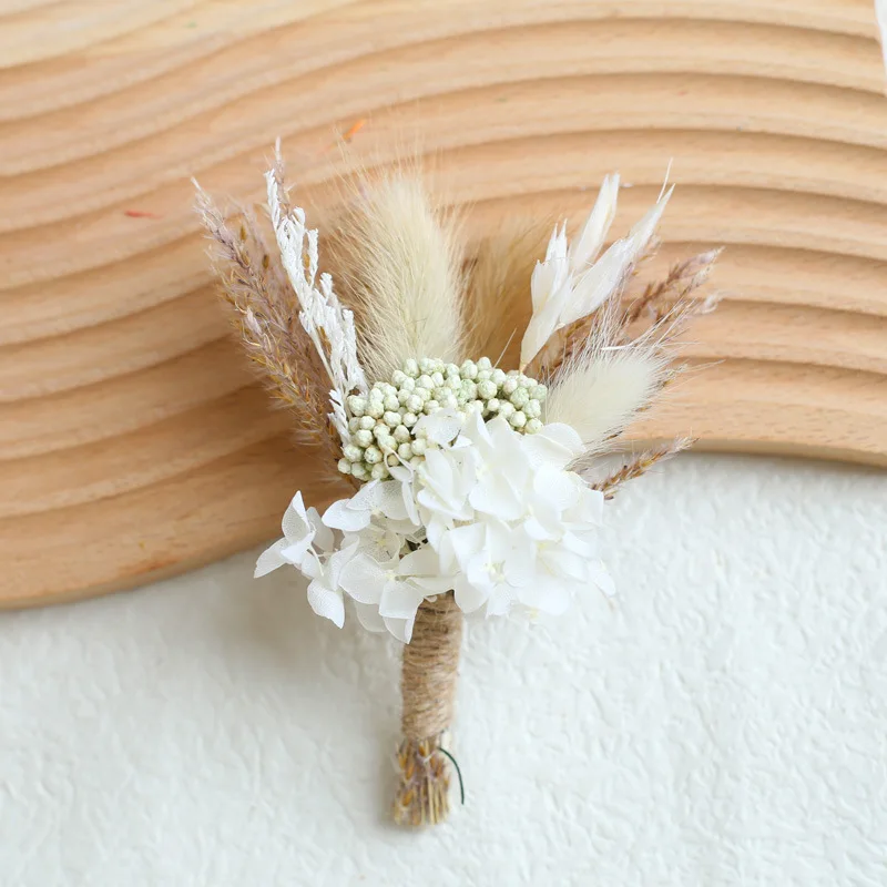 5'' Mini Boho Dried Baby's Breath Flower Bouquet 6PCS Eternal Floral for Valentine's Day Gift Teacher's Day Present Party Favor view 5