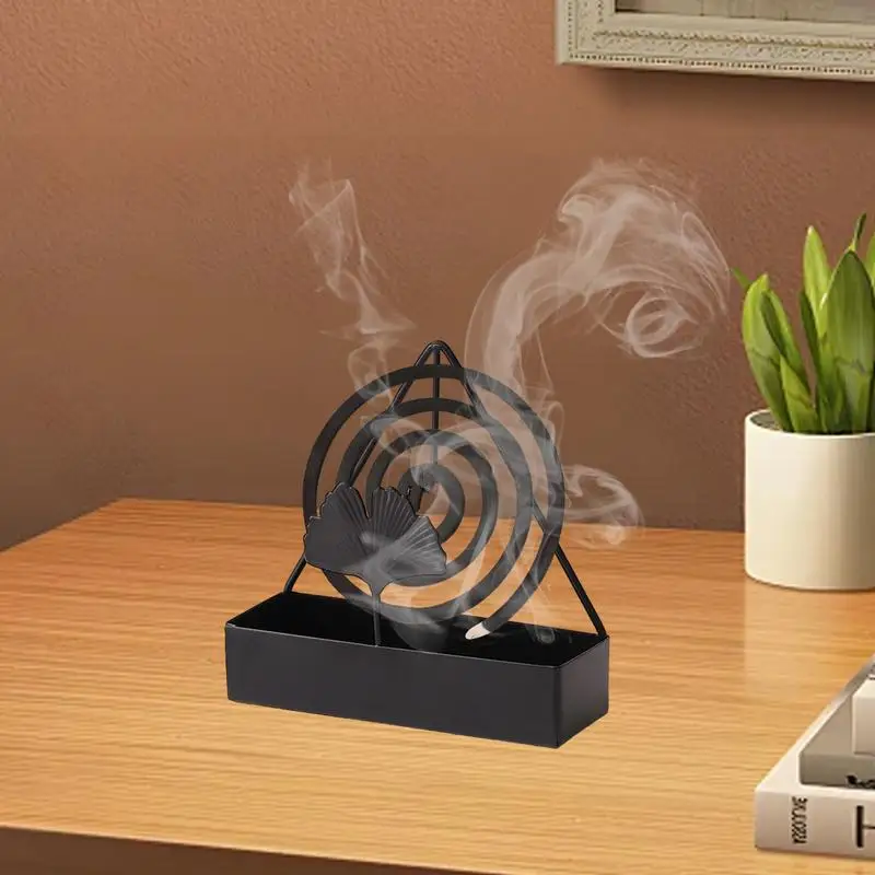 Mosquitoes Incense Burner Holder Butterflies Apricot Leaves Fireproof Incense Holder Iron Mosquitoes Repeller Coil Holder Coil