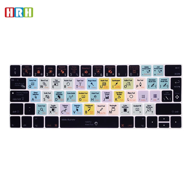 

Shortcut Hotkey Keyboard Cover EU Layout For MacBook Pro13" with Touch Bar 2019 2018 2017 A2159 A1706 A1989 Pro 15.4"A1707 A1990