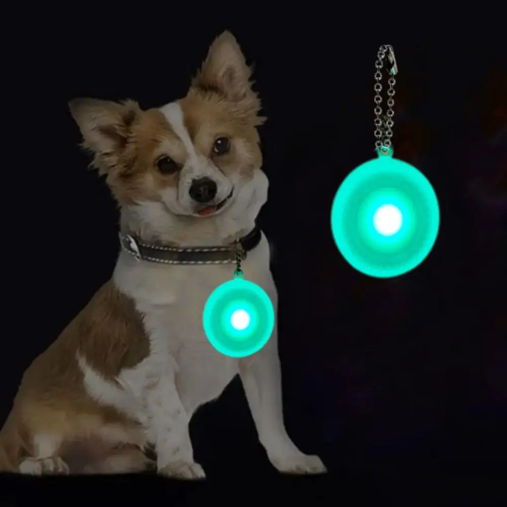 Practical Silicone LED Pet Collar Pendant Waterproof Soft Anti Loss Dog Pendant Tire Shape Luminous Cats Necklace Outdoor