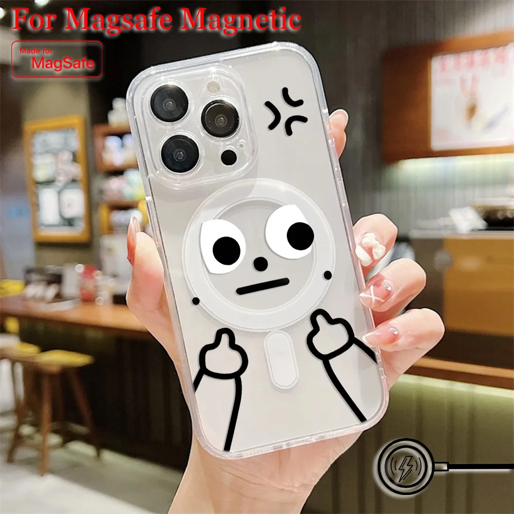 Cute funny Faces Grimace Magsafe Magnetic Phone Case for Samsung Galaxy S25 S24 S23 S22 S21 S20 FE Plus Ultra 5G Soft Tpu Cover