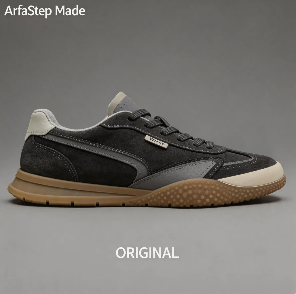 ArfaStep Summer Retro Men Black Casual Sneakers Patchwork Walking Shoes Round Toe Lace-Up Comfortable Flat Training Sports Shoes
