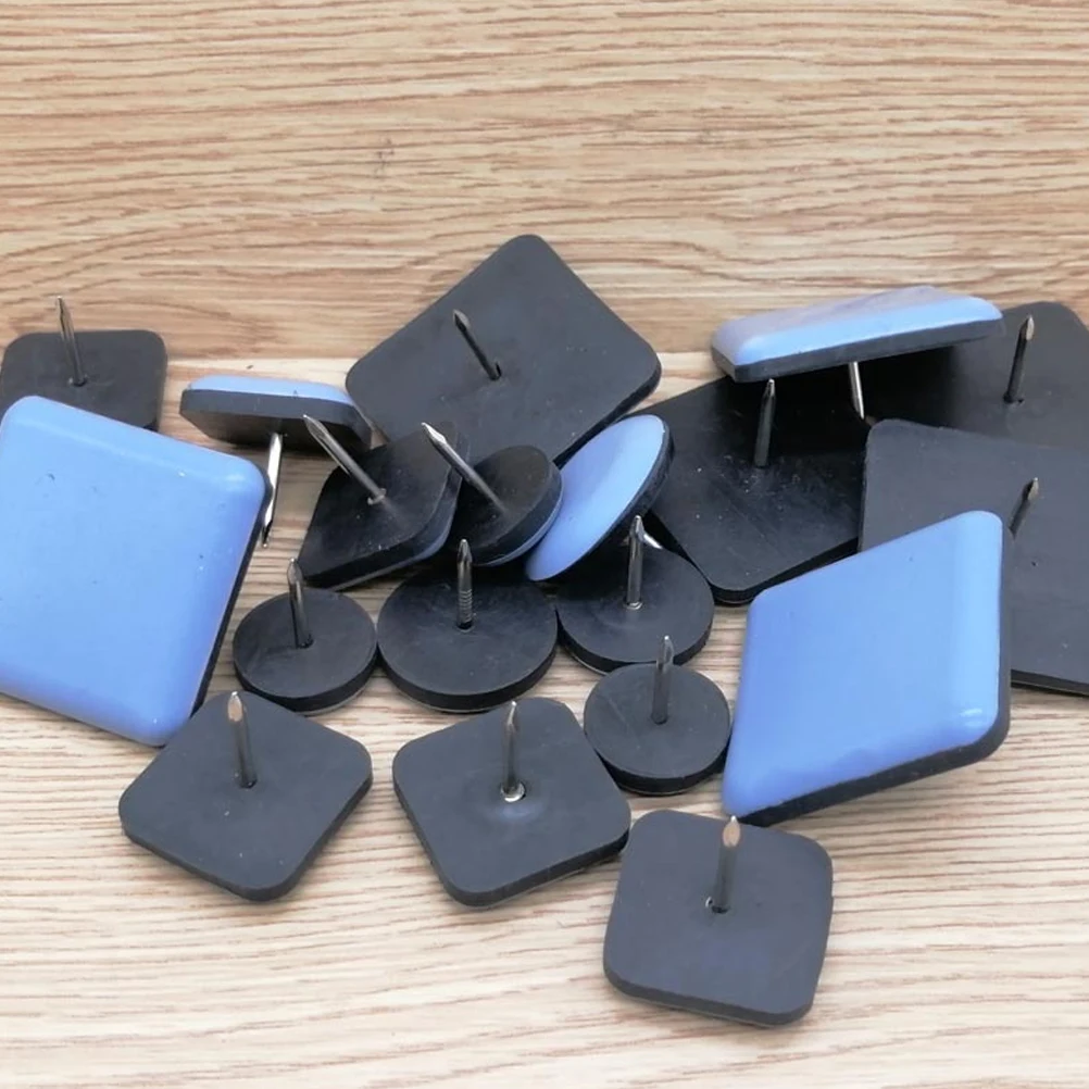 20 Pcs Furniture Leg Bottom Tacks Glide Pad Floor Protector Noise Reducer Nail-on Cushions Anti-scratch Furniture