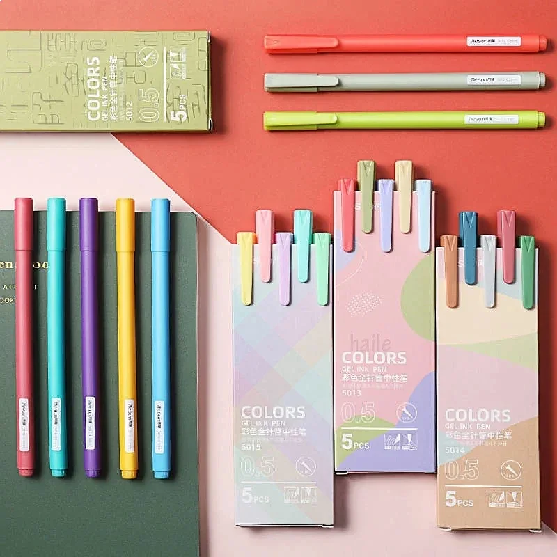 5/10/30 Colors Morandi Macaron Gel Pens Set 0.5mm Fine Point Vintage Pen for Writing Hand Account Drawing Markers Stationery