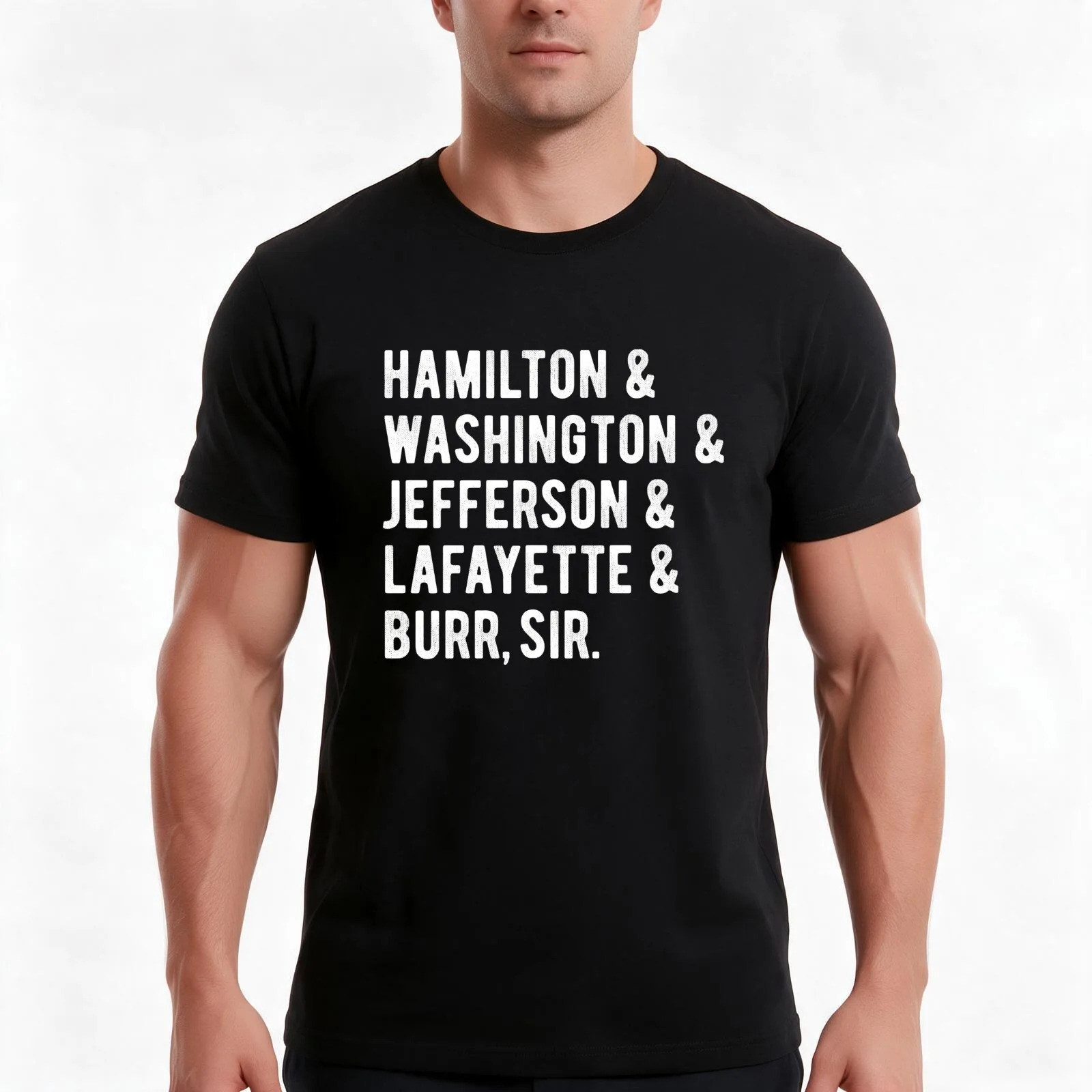 Hamilton & Washington & Jefferson & Lafayette Burr sir squad T-Shirt Summer Casual Cotton Tee Oversized Streetwear Tops