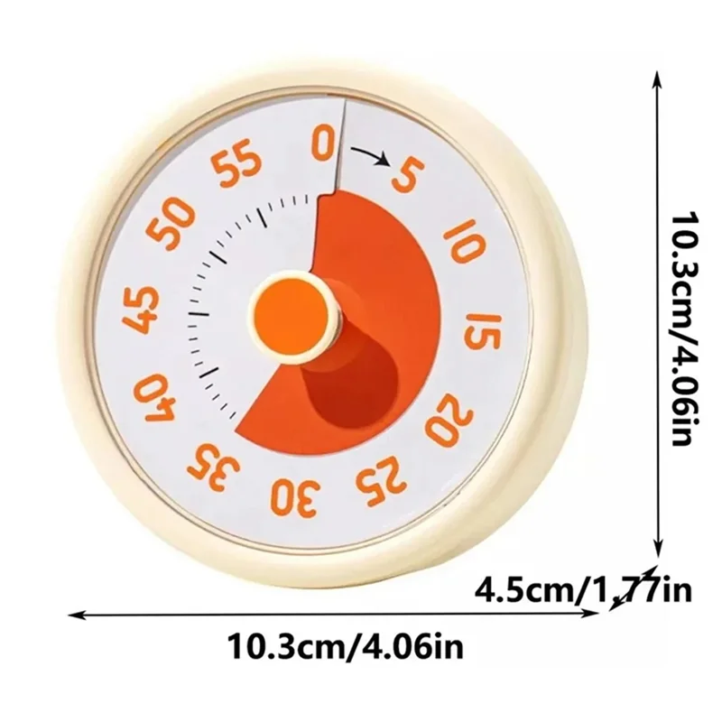 ABBP-Kitchen Cooking Countdown Timer Colorful Visual Timer Manual Rotation Timer Silent Children Classroom Learning Stopwatch