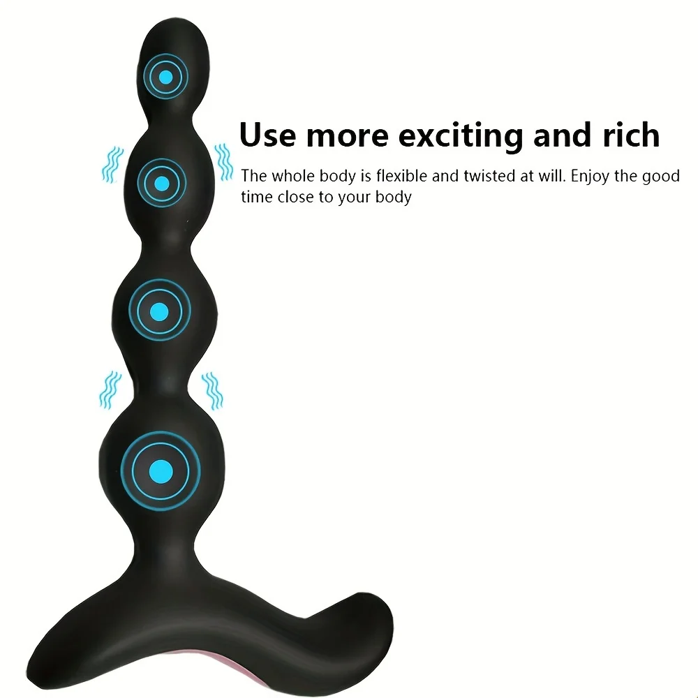 Silicone Anal Vibrator with 10 Speed Prostate Massage Beads Butt Plug Stimulator Dildo for Men And Women Anal Sex Toy