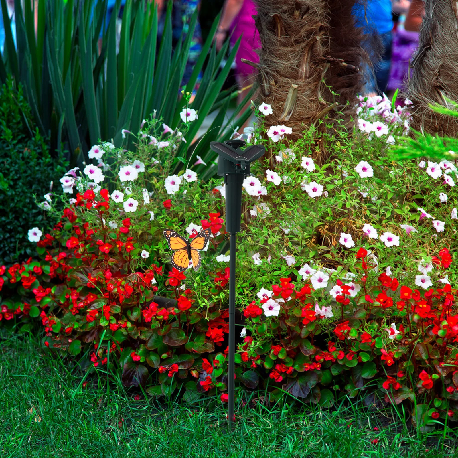 

3pcs Solar Garden Decoration Fluttering Butterfly Stakes Realistic Design Smooth Surface Easy Installation Outdoor Lawn