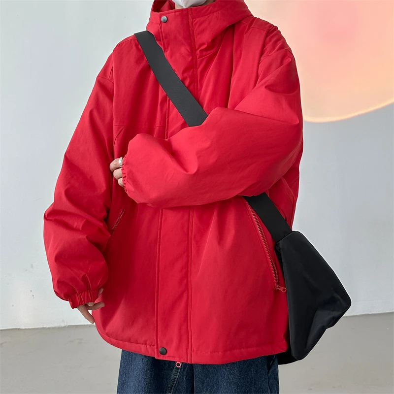 LAPPSTER Y2k Windproof Outdoor Hooded Jacket 2023 Winter Streetwear Harajuku Korean Windbreakers Oversized Bomber Jacket Coats