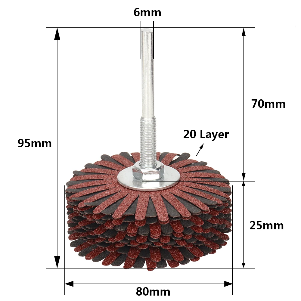 6Mm Vỏ Nhám Vải Bánh 80Mm Sập Bánh 80-400 Nhám Cho Nội Thất Gỗ Kim Loại Đánh Bóng Mài ĐỆM PHỒNG Giấy Nhám 20 Lớp