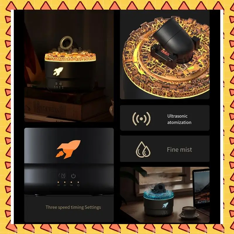 A008 Simulated Cannon Fire Essential Oil Diffuser Aromatherapy Air Humidifier Small Fragrance Aroma Humidifier EU Plug