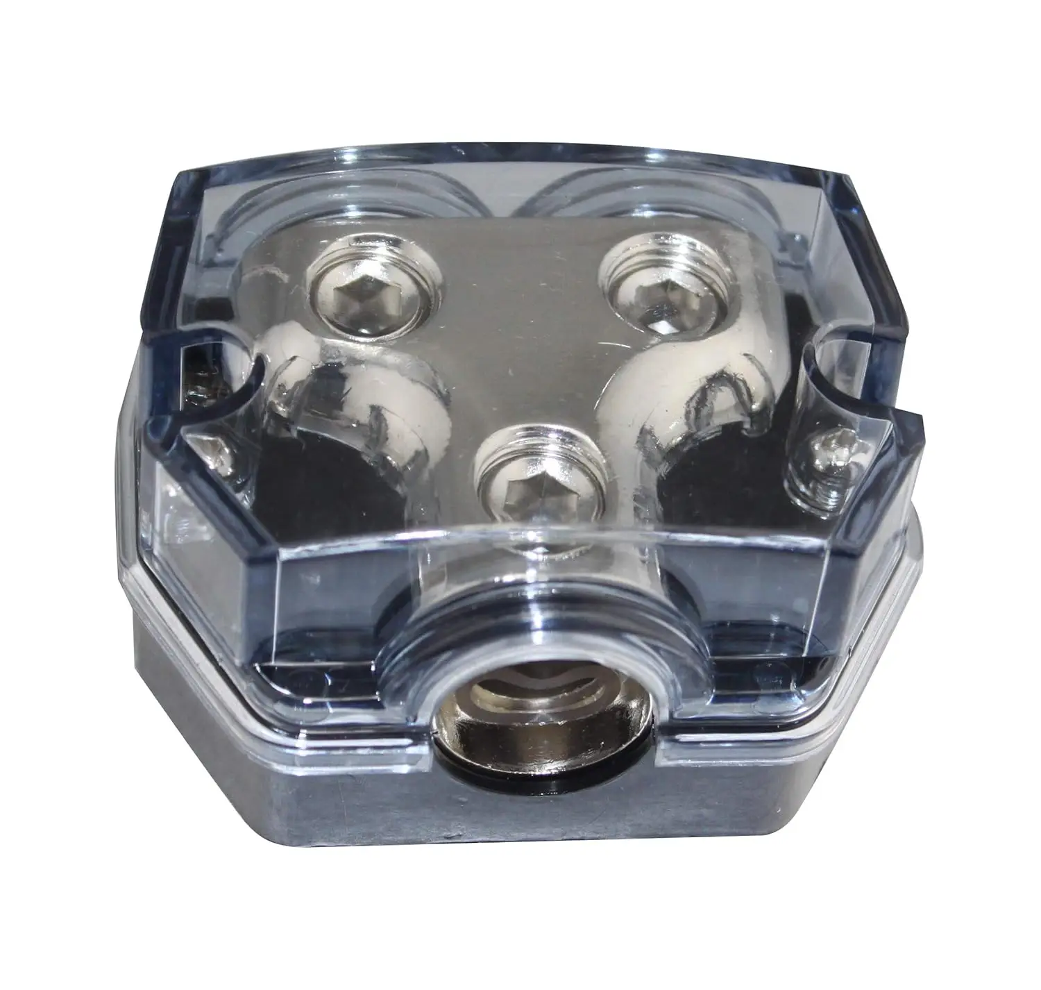 1X0 Gauge in 2X0 Gauge Out Car Power/Ground Distribution Block Black PD-05B-0GA