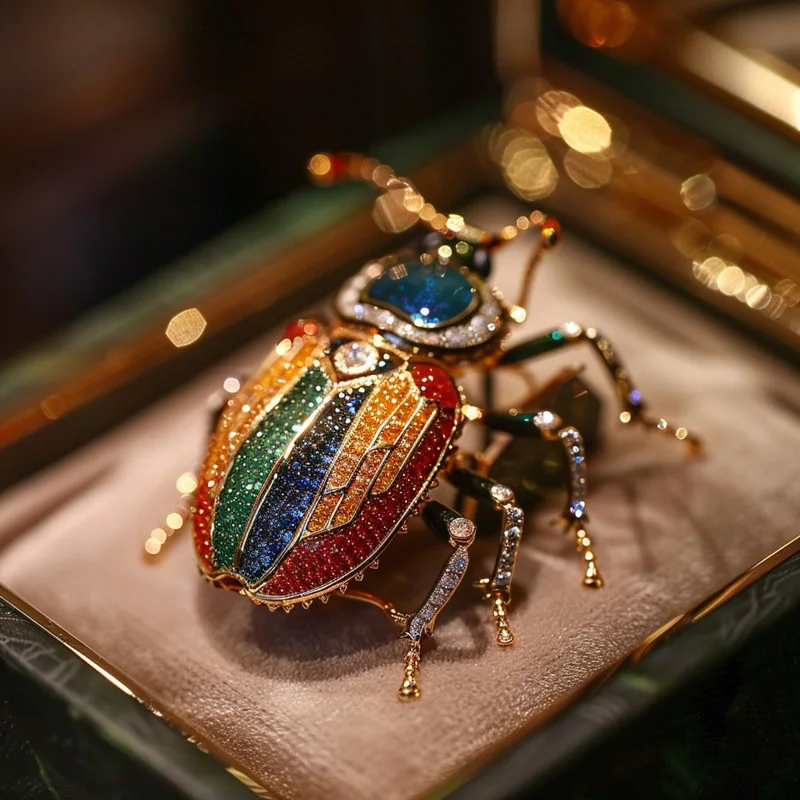 Vivid Insect Shape Lapel Pin, Metal Beetle Brooch Decorative Jewelry for Women Men Clothing Matching