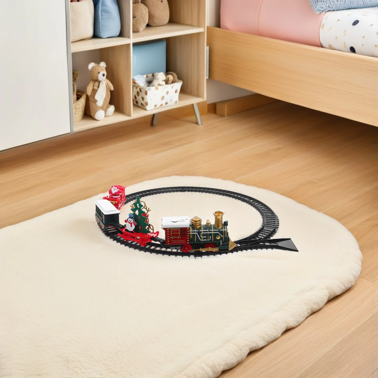 Holiday Train with Music Electric Christmas Model Kids Toys Accessories Assembly Track and Playset Express