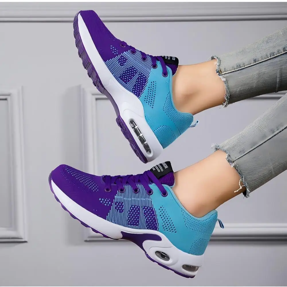 

Women's Purple Blue Air Cushion Running Shoes Breathable Mesh Lightweight Walking Sneakers