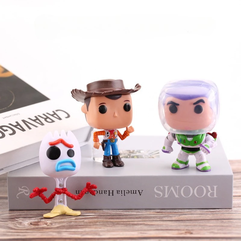 

3pcs/set Toy Story Q Version Buzz Lightyear Woody Action Figurine Cartoon Doll Model Desktop Ornament Birthday Gift