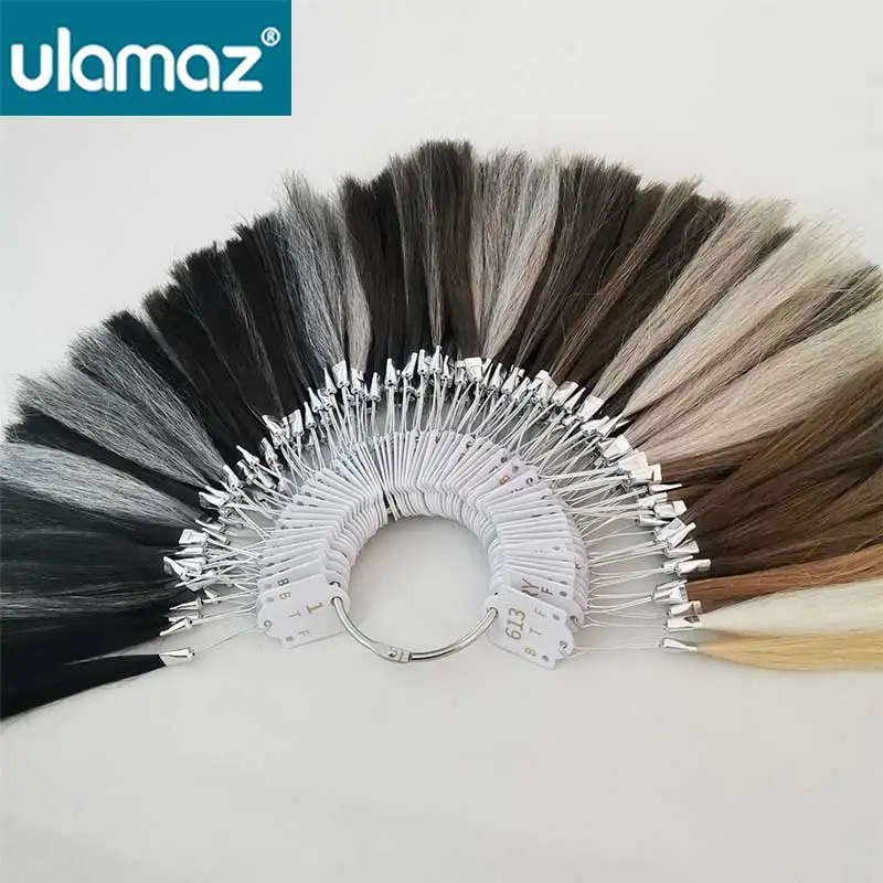 Cor Anel Roda para Extensões De Cabelo Humano, salão De Cabelo Tingimento Amostra Gráfico Swatches Anéis