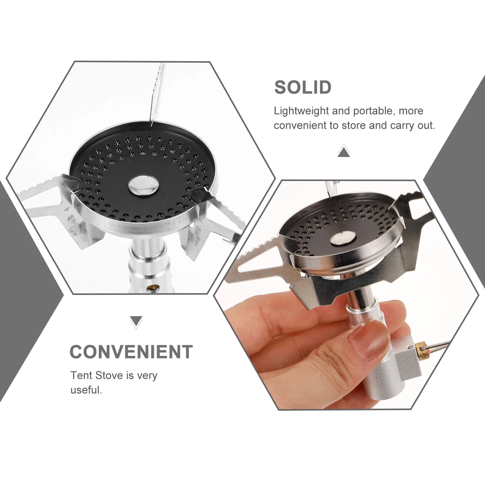 

Outdoor Camping Supplies Portable Gas Heater Detachable Metal Burning Aluminum Tripod Backpacking Stove Lightweight Portable