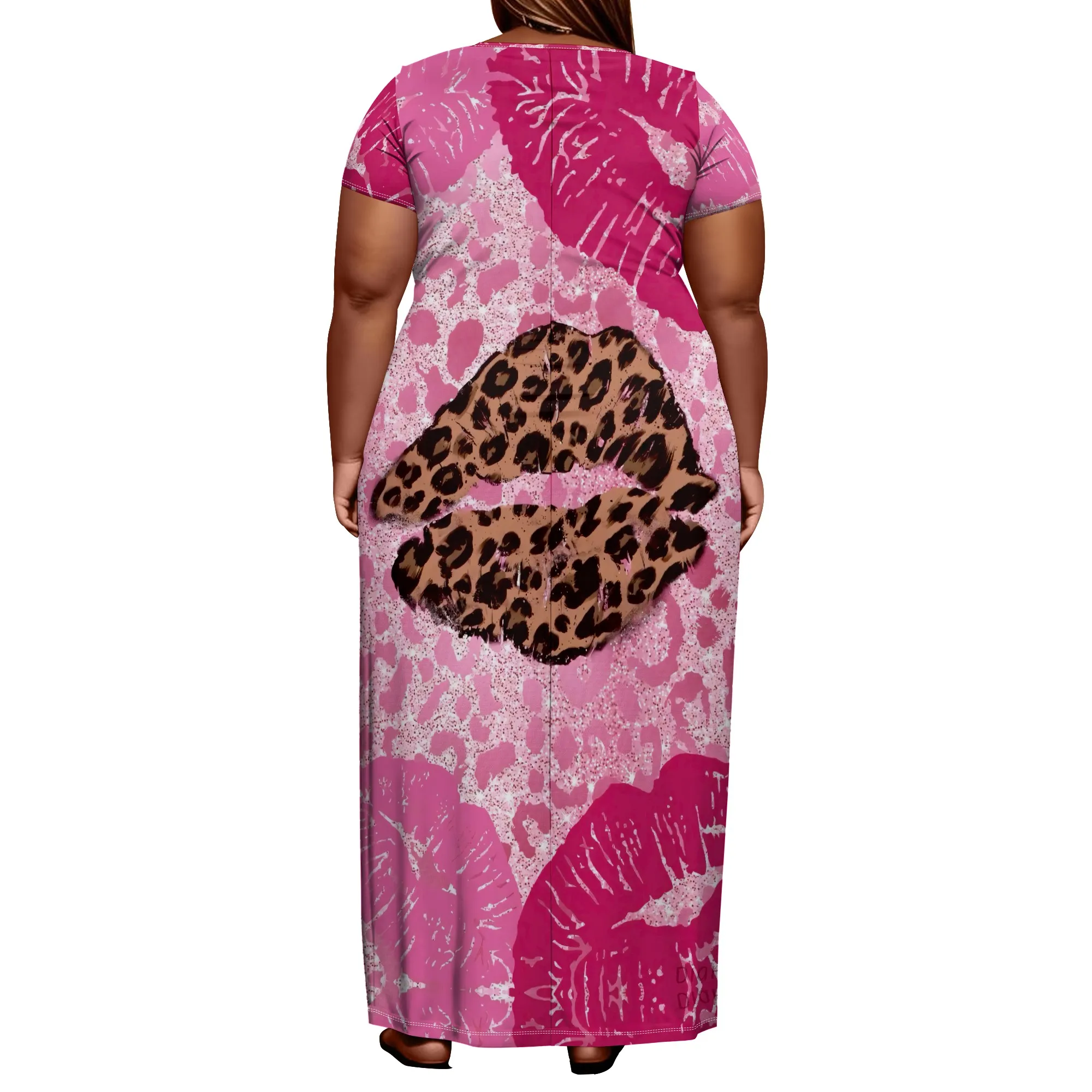 EQQZD Vestido feminino preto de bolinhas plus size com bolsos em poliéster festa inverno negrito