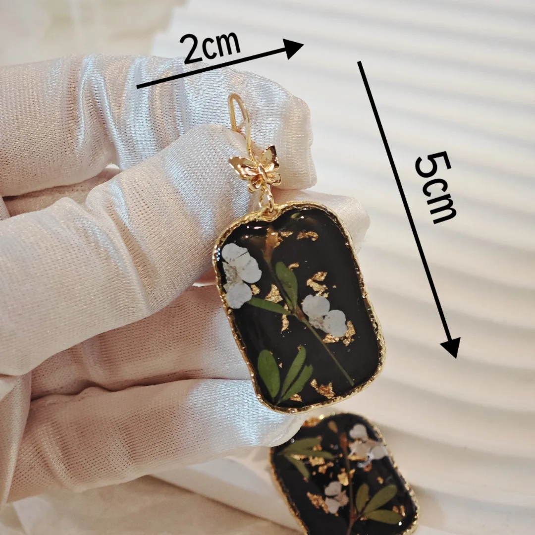 3278 Wholesale Handmade Vintage Earrings Elegant Temperament Plant Specimen Earrings Creative Christmas Birthday Gift