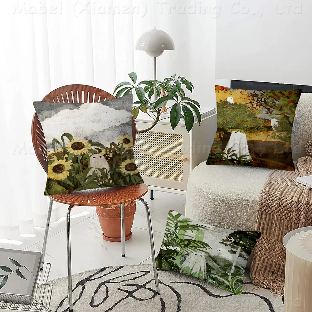 

Rowan Ghosts Pillowcase Toon Gift Cushion Cover Bedroom Home Sofa Chair Seat Decor Pillow Case