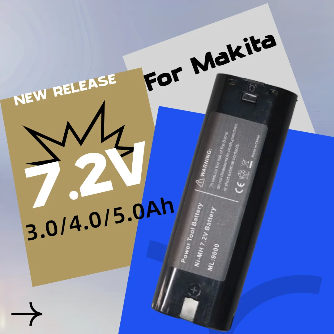

Screwdriver Battery For Makita 7.2V 3.0/4.0/5.0Ah 9000 7000 7002 7033 4770D 6710D 9035D Ni-Mh Rechargeable Batteries