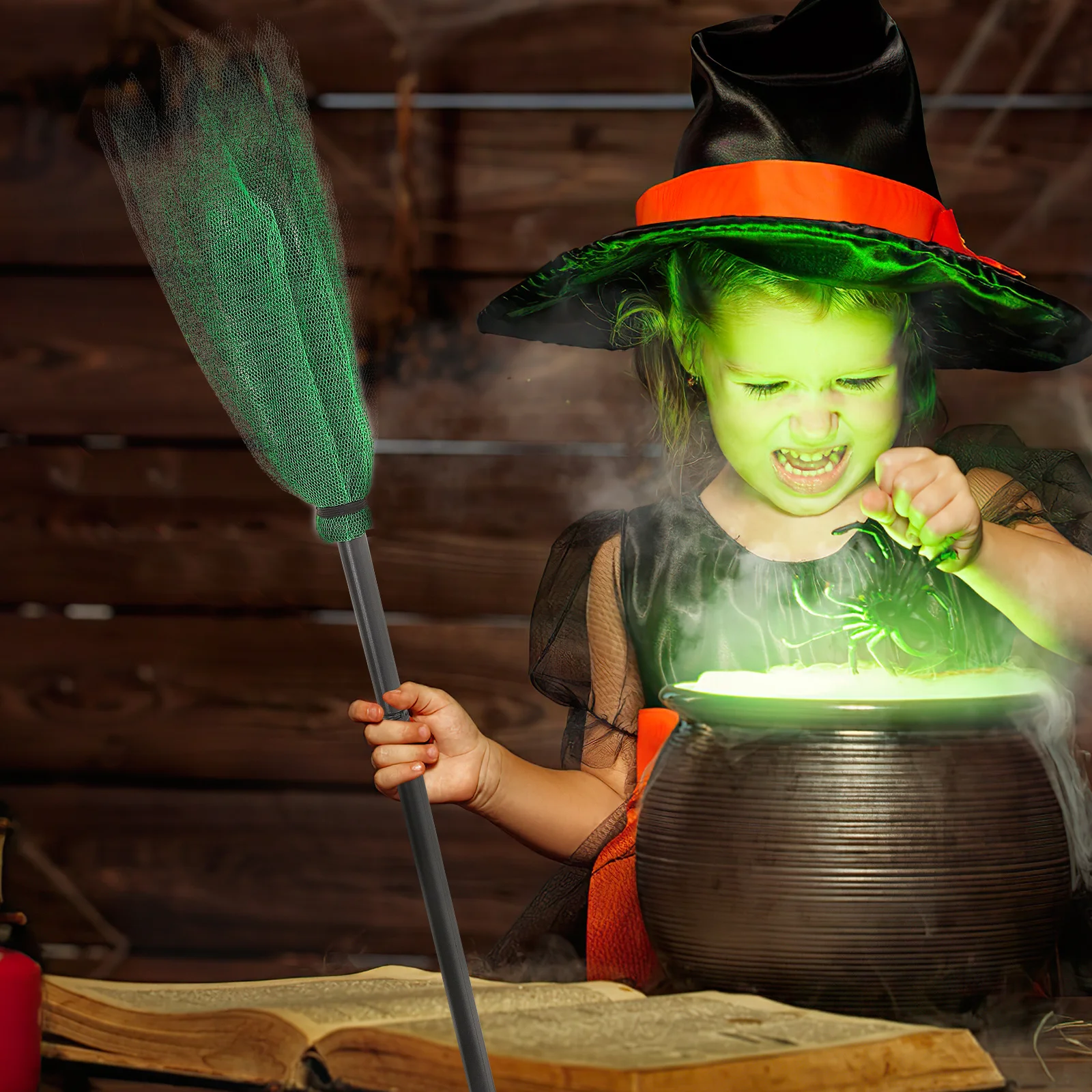 2 stks Voor Halloween Bezem Prop Party Decoratie Kids Bezem Heks Halloween Heks Bezem Decor Spookhuis Podium Achtergrond