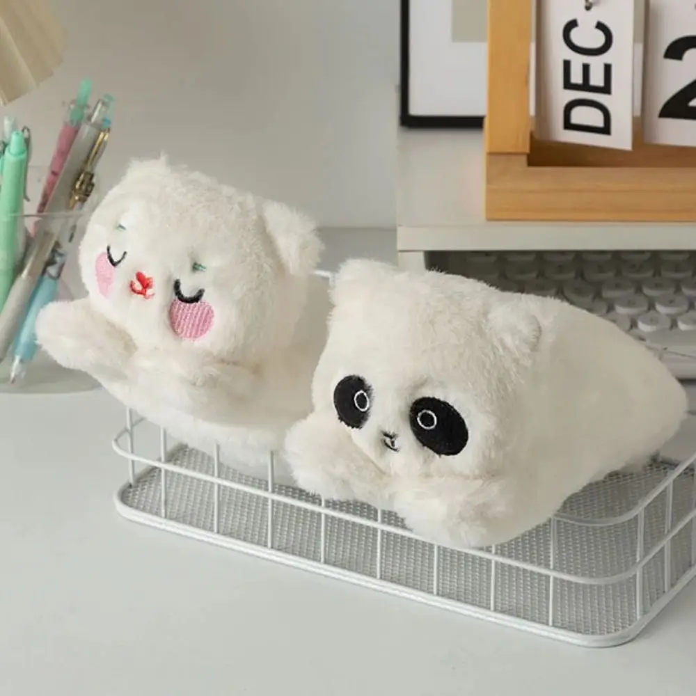 Animal Doll Kitten Plush Pencil Case Large Capacity Zipper Closure Panda Plush Pen Bag Cartoon Soft Touch Stationery Storage Bag