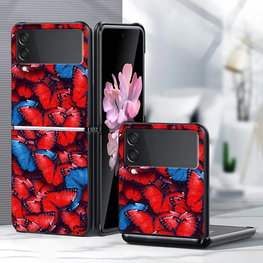 Color Butterfly Case for Samsung Galaxy Z Flip 8 Flip6 Flip5 Flip7 FE Flip4 Z Flip 7 6 5 4 3 Flip3 Phone Cover