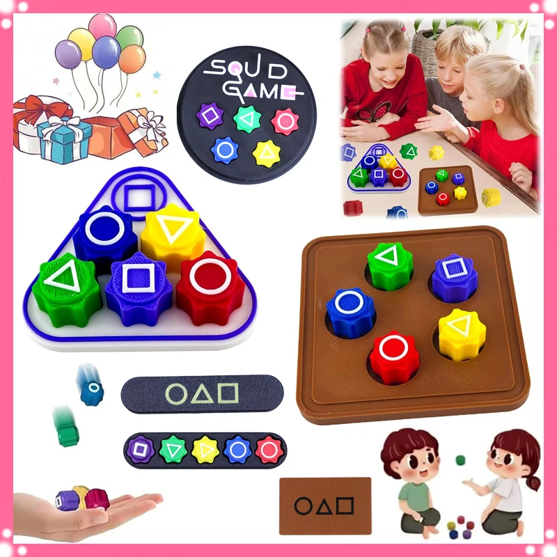 Folk Game Sets Dice Party Game Props Square Circle Triangle Family Party Game Stone Catching Game Props For Kid 2025 Hot