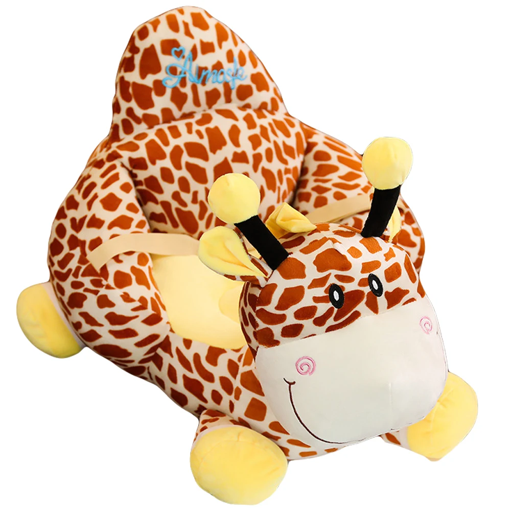 Canapé en Peluche Doux et Lavable pour Bébé et Enfant, Siège Mignon, Animal de Dessin Animé, Girafe, Pouf, Chaise, Peau Bouffante, Confortable