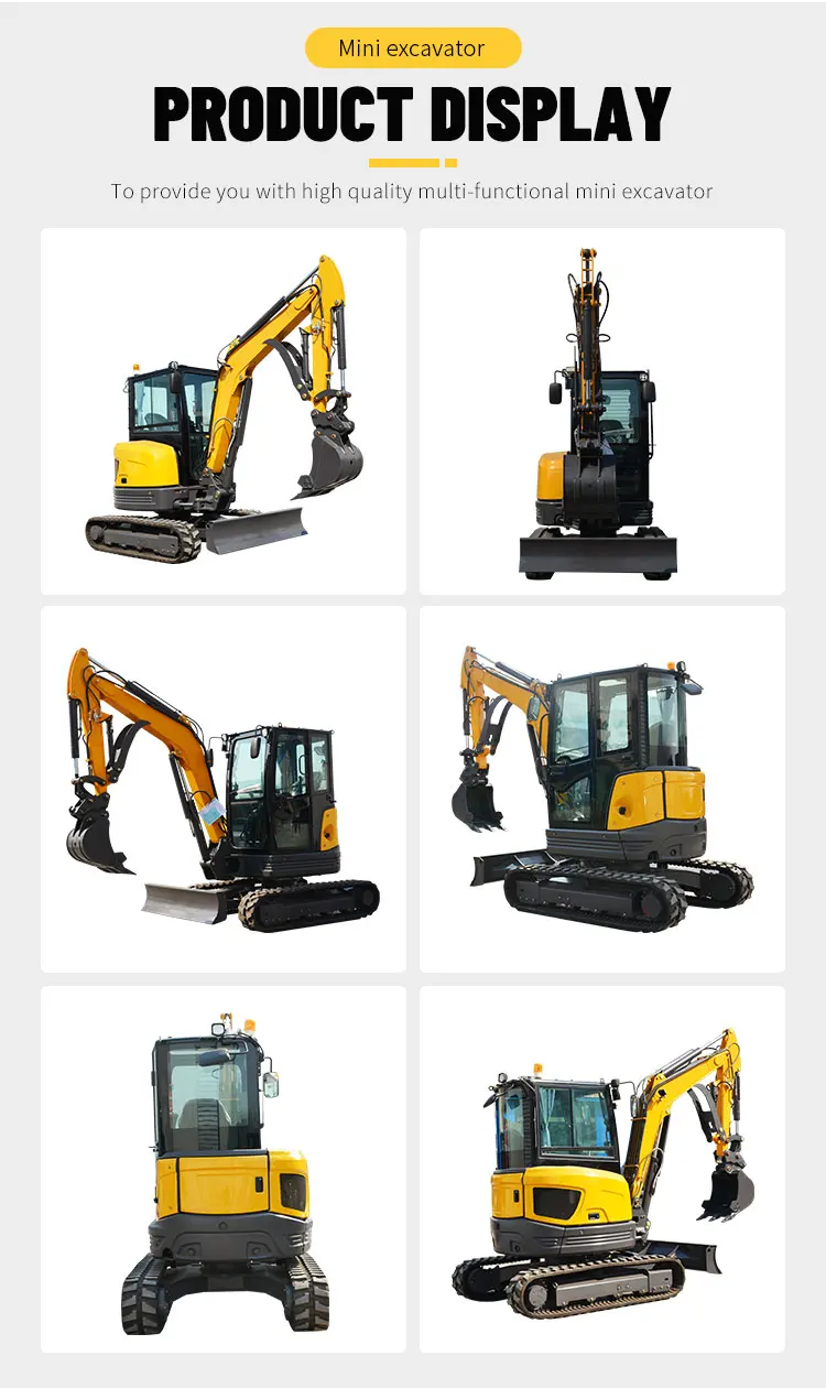 Der kleine Bagger von Power Factory wiegt 2 bis 3 Tonnen und wird für Garten- und Landwirtschaftsarbeiten auf verschiedenen Terrains eingesetzt. – Detail 7