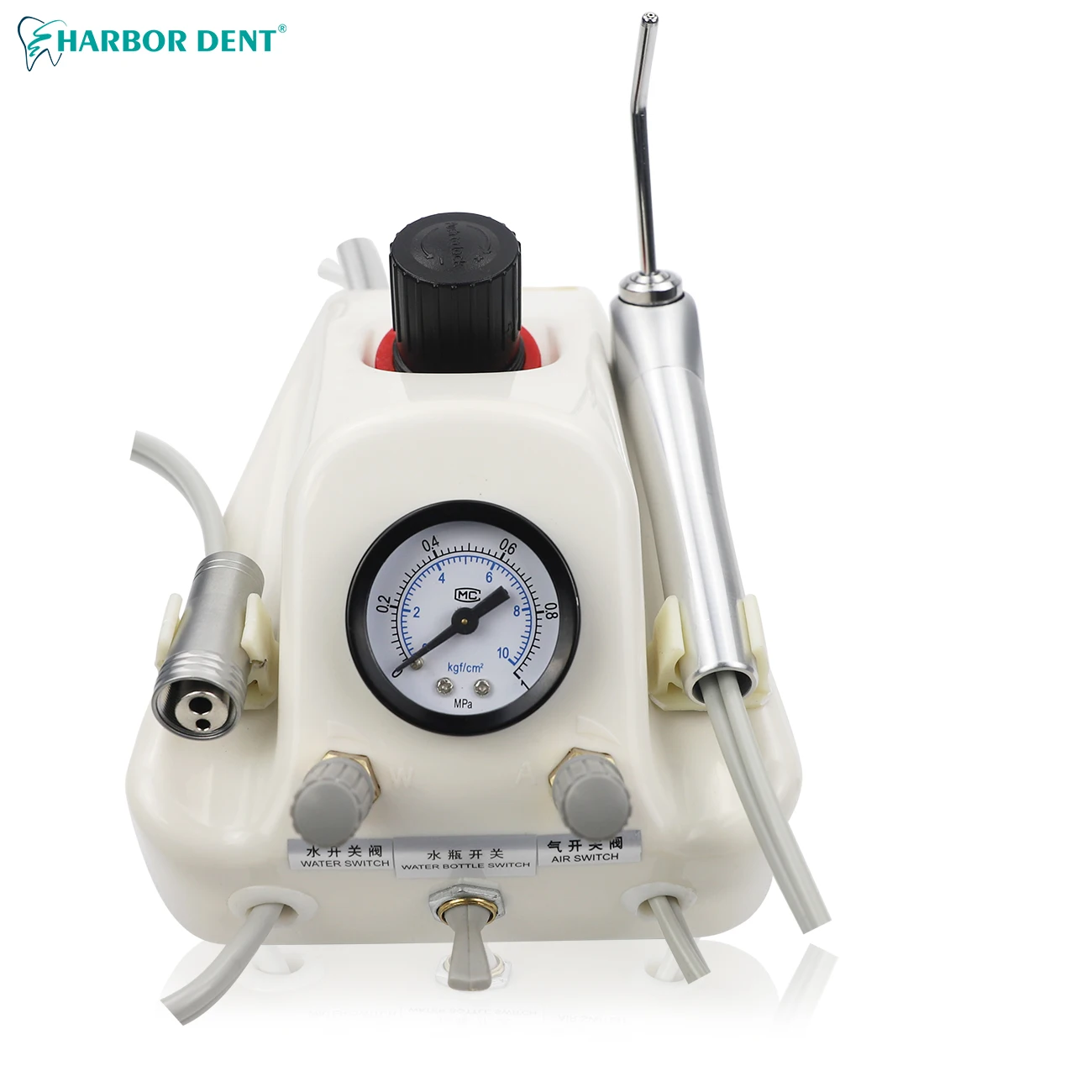 Portable Dental Turbine Unit Work With Air Compressor 3 Way Syringe 2/4 Holes Teeth Whitening Dentistry Equipment Plastic Shell