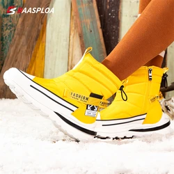 Baasploa Women Boots New Winter Outdoor Fashion Waterproof Plush Warm Boots Female Casual Non-slip Wear-resistant Snow Boots