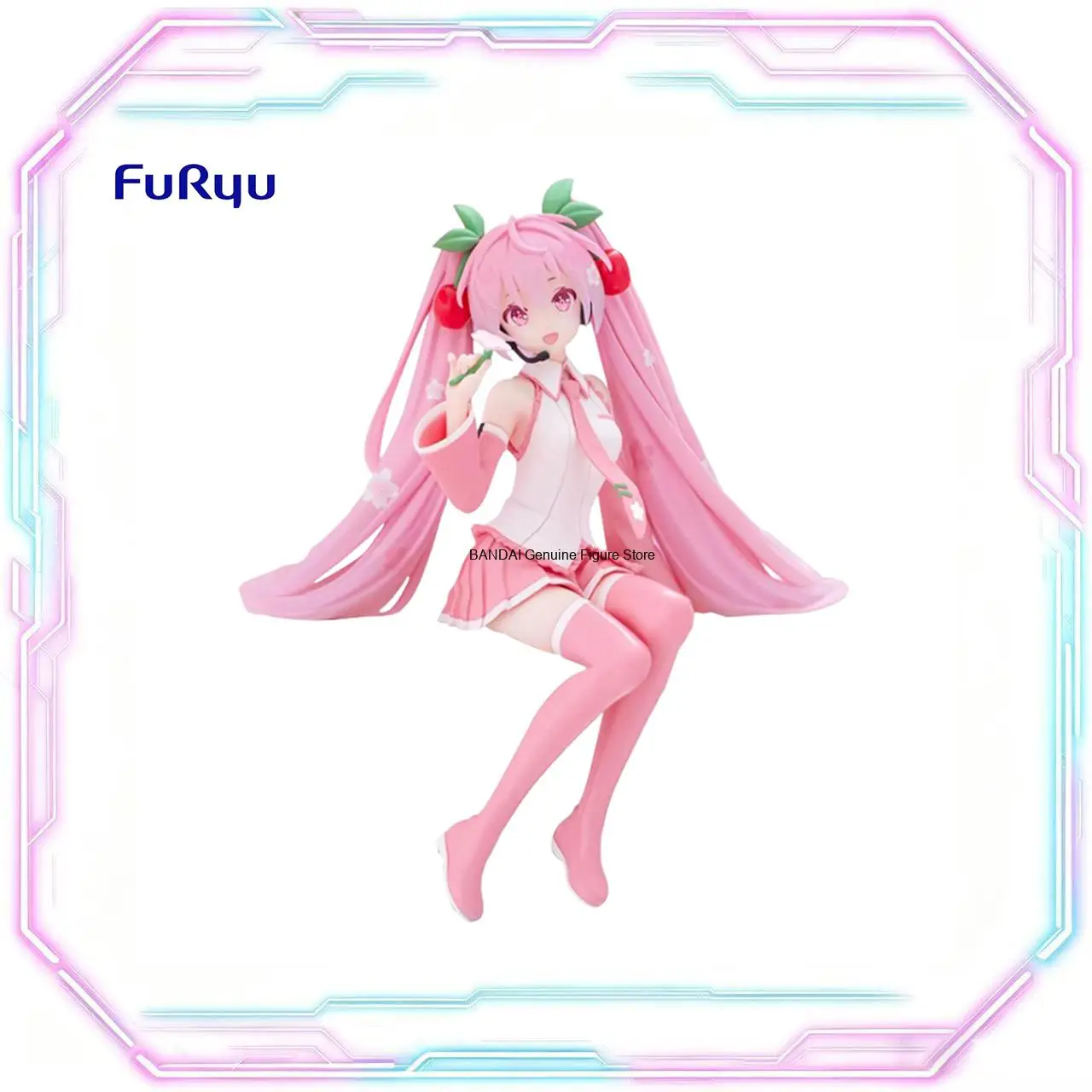 フリューオリジナル本物のかわいいアニメガールボーカロイド歌手初音ミクさくら2024-ver-15cmヌードルストッパーモデルおもちゃフィギュアギフト
