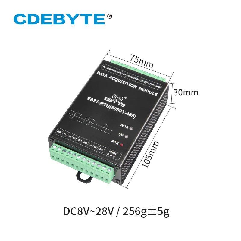 Digital Quantity 8 Channel Digital Input Relay Output Modbus RTU Dry Contact Acquisition IO Controller E831-RTU(8080T-485)