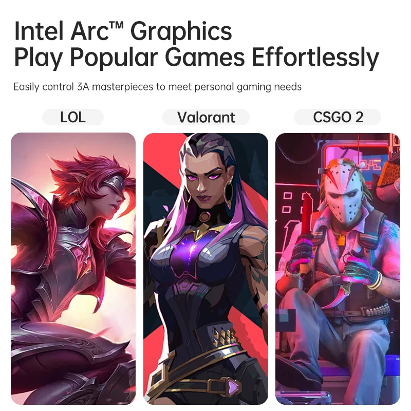 كمبيوتر ألعاب TOPC TR9 Mini Pc intel Ultra 5 125H/Ultra 7 165H/Ultra 9 185H PC WiFi6E BT5.3 DDR5 5600MHz 2280 NVME SSD Win11