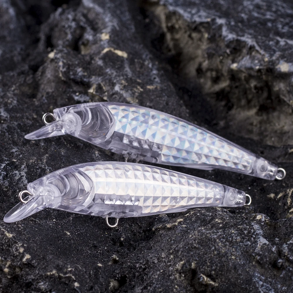 Dr.Holife 10PCS Unpainted Minnow Blanks 9CM 7.8G Artificial Wobbler Hard Bait Fishing Lure Floating Minnow Body With Foil Inside