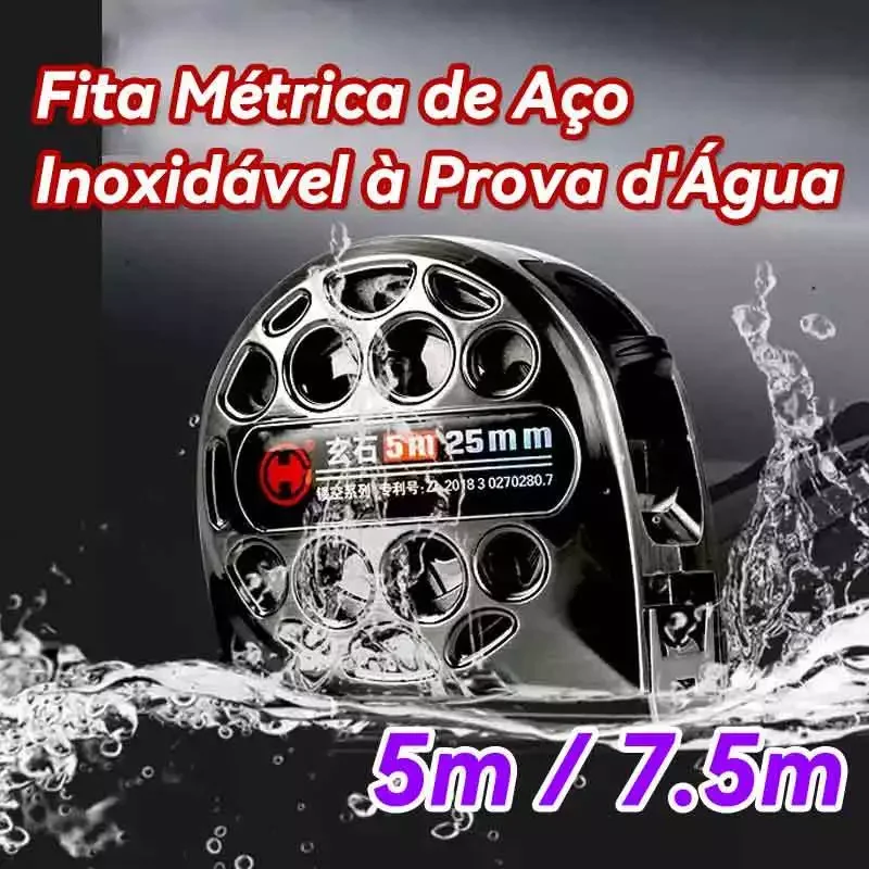 Fita Métrica De Aço Inoxidável 3/5/7,5m – Alta Precisão e Durabilidade Para Medições Profissionais