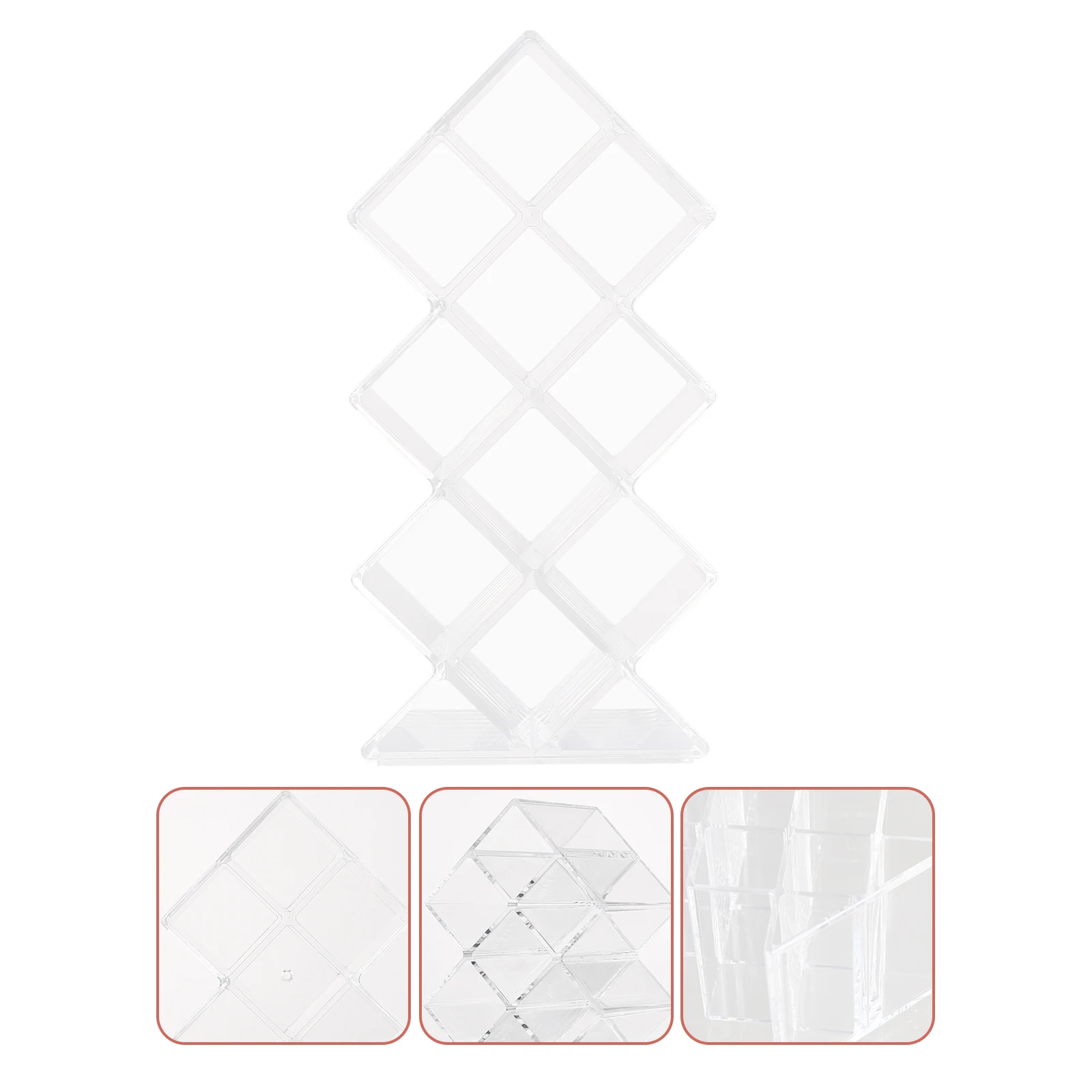 

1pc Plastic Lipstick Organizer Transparent Desktop Rack Box Storage Container Display Holder Makeup Tools