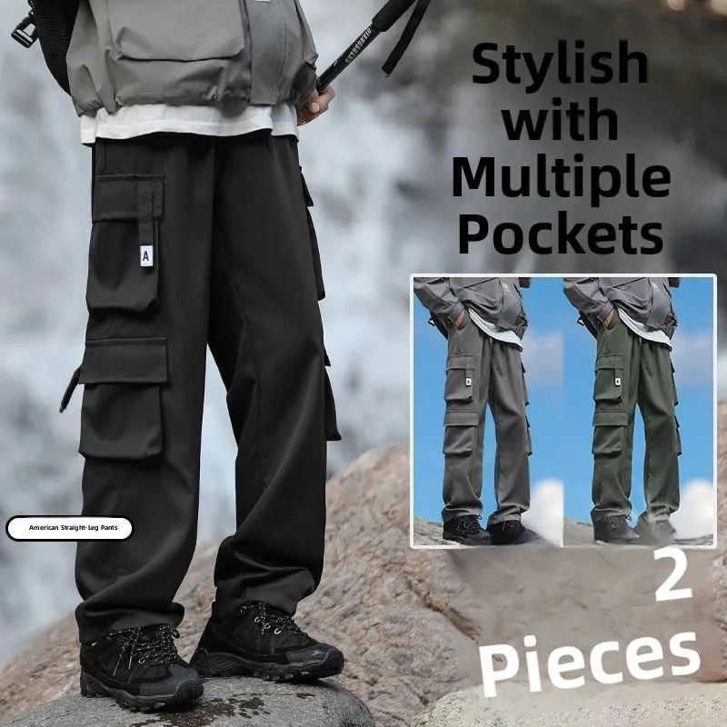 

Thiened Fce Work Trousers Men Loose Large Size Cuffed Pants Autumn Winter American Trendy Brand Work Wear Resistant Casu...