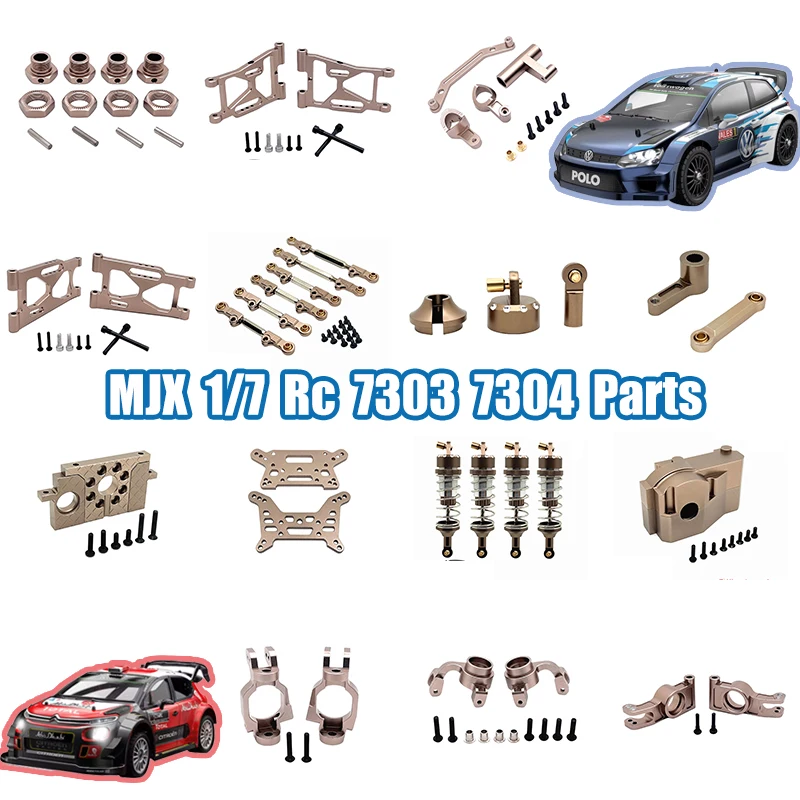 

MJX 7303 7304 RC Car Spare Parts Metal Version Car Shell Pull Rod Servo Swing Arm Tire Upgrade Accessories Full Repair Parts