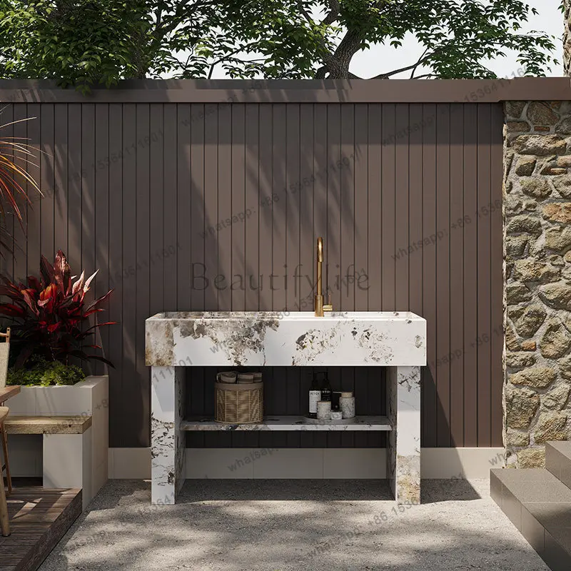 Outdoor courtyard laundry sink laundry sink with rubbing board washbasin integrated outdoor