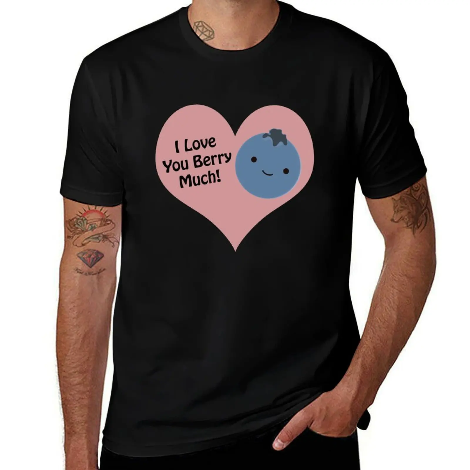 

I love you berry much blueberry T-Shirt cotton t shirt man cotton t shirts man 100% essential t shirt T-Shirt