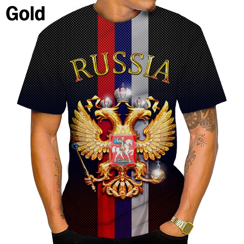 Men/women Fashion Cool Russia Short Sleeve Hip Hop Letter Punk Russian Pattern 3D Printing T Shirt