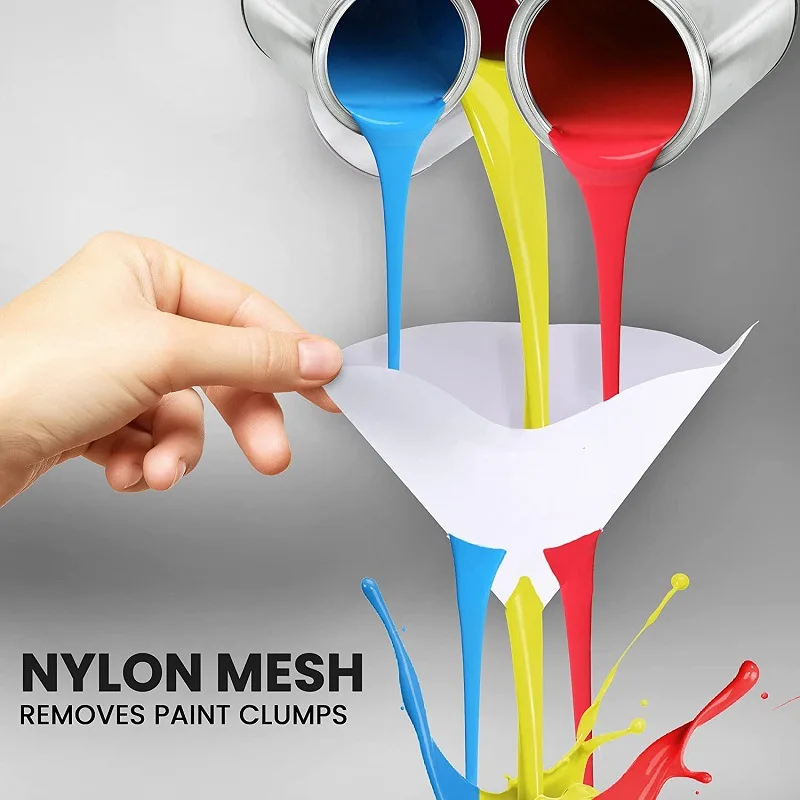 Paint Mixing Paper Funnel Spray Painting Filter Screen Paint Filter 100 Mesh Nylon Mesh Paint Filter Cone